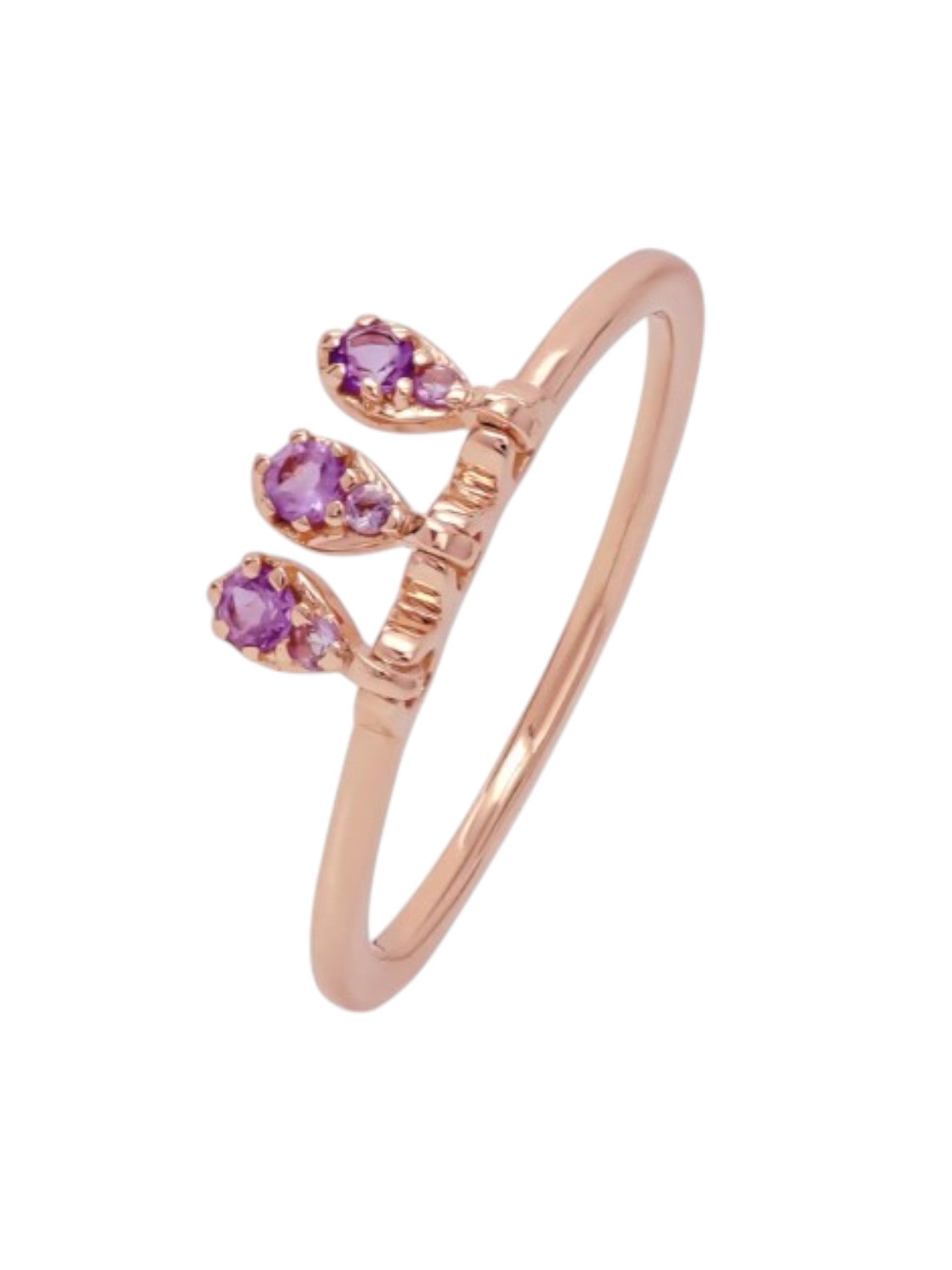 Harmony Blossom Sterling Silver Rose Gold Plated CZ Stone Light Weight Ring For Women By Kesardeep